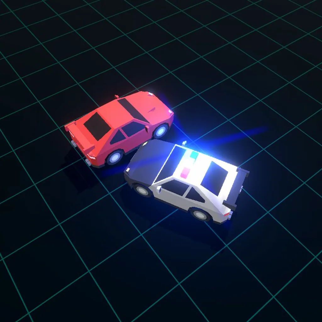car-vs-cop-3d-icon